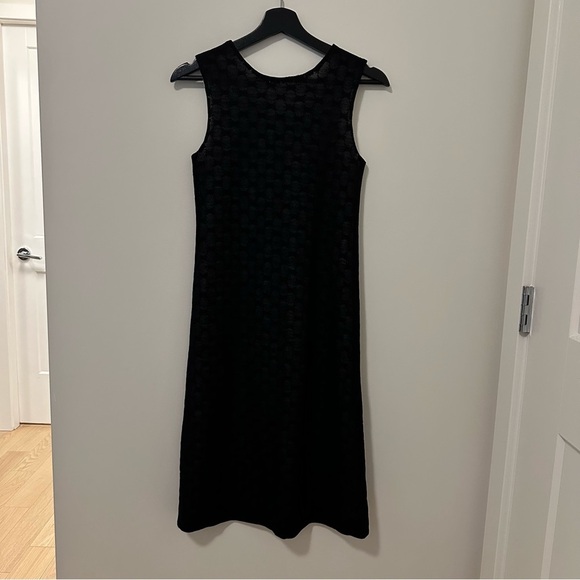 90's Vintage Y's Yohji Yamamoto Black Geometric Pattern Sleeveless Dress Small - Picture 2 of 8